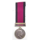 Edward VII Natal Rebellion medal awarded to Tpr. W. McMillan Transvaal Mtd.