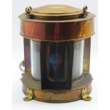 Ship's copper and brass trawling light, bears label 'Richard Irvin & Sons Ltd.