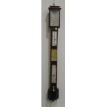 Late 19th century mahogany cased cistern barometer by Ross High Holborn London with wet and dry