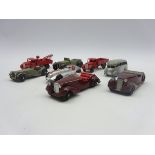 Dinky - eight unbboxed and playworn early die-cast models including Alvis 4-seat sports car,