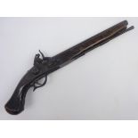 Flintlock belt pistol with unmarked action,