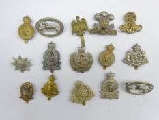 Fifteen Yeomanry cap badges including Surrey, Bedford, Dorset, Shropshire, Derbyshire,
