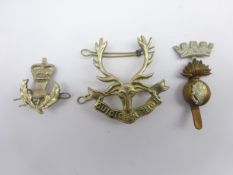 Two cap badges - 2-piece 3rd Battalion Queens Own Highlanders and Royal Irish Fusiliers