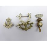 Two cap badges - 2-piece 3rd Battalion Queens Own Highlanders and Royal Irish Fusiliers