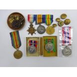 WW1 group of three medals comprising British War medal,