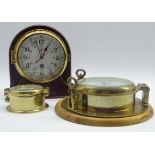 Sewills Radiomaster ship's brass cased bulkhead clock,