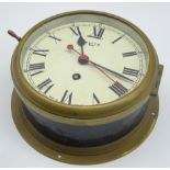 Smiths ship's brass cased bulkhead clock,