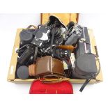 Vintage cameras, lenses and accessories including 'Asahi Pentax' camera body,