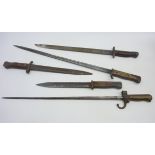 Five bayonets - German Model 1898 2nd Pattern with two-piece grip,