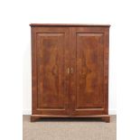 Late 18th century walnut herring banded cupboard,