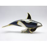 Royal Crown Derby 'Fair Isle Orca' paperweight,