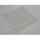 Lalique glass square stand or tray with the Aster pattern 23cm Condition Report &