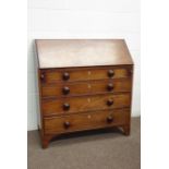 Early 19th Century mahogany bureau, fall front enclosing well fitted interior,