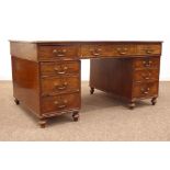 Victorian mahogany twin pedestal partners desk,