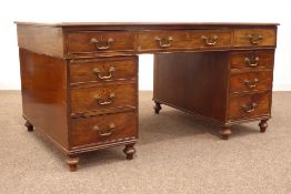 Victorian mahogany twin pedestal partners desk,