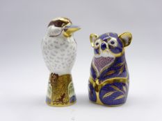 Royal Crown Derby 'Kookaburra' paperweight and another 'Koala' both boxed and with gold stoppers