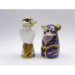 Royal Crown Derby 'Kookaburra' paperweight and another 'Koala' both boxed and with gold stoppers