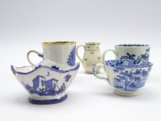 Early 19th Century miniature blue and white cup, possibly Spode H4cm,