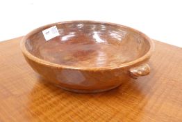 'Mouseman' Yorkshire oak fruit bowl by Robert Thompson of Kilburn, adzed finish,