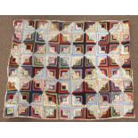 Patchwork quilt in Log Cabin design 170cm x 135cm Condition Report & Further Details