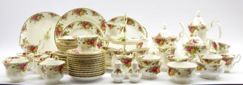 Royal Albert Old Country Roses pattern tea and coffee sets comprising 10 tea cups, 12 saucers,