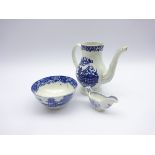 Liverpool blue and white pearlware sugar bowl D11cm ,