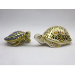 Royal Crown Derby paperweight 'Indian Star Tortoise' and another 'Terrapin' both boxed and with