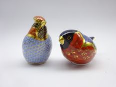 Two Royal Crown Derby paperweights, 'Waxwing' and 'Bullfinch',