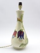 Moorcroft table lamp decorated with the Fuchsia pattern on a cream ground H31cm Condition