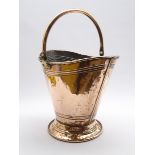 Victorian copper coal scuttle with loop handle H33cm Condition Report & Further Details