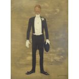 After Jan Van Beers (Belgian 1852-1927): Portrait of a Gentleman in White Tie,
