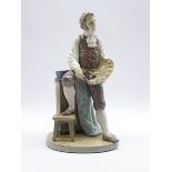 Lladro figure 'Artistic Endeavour' artist holding a palette with his foot on a stool no.