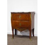 20th century Louis XV style Kingwood bow fronted commode,