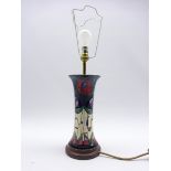 Moorcroft table lamp in the Tribute to Charles Rennie Mackintosh pattern H28cm Condition