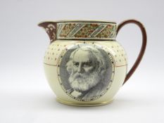 19th century Wedgwood creamware Longfellow commemorative jug,