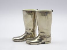 Pair of plated stirrup cups in the form of riding boots H9cm Condition Report & Further