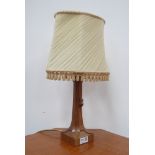 'Mouseman' Yorkshire oak table lamp by Robert Thompson of Kilburn, carved with mouse signature,
