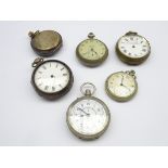 19th Century pair cased pocket watch in silver case and 5 other pocket watches Condition