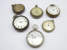 19th Century pair cased pocket watch in silver case and 5 other pocket watches Condition