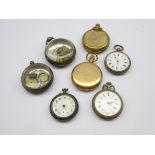 Two hunter pocket watches in gilt metal cases,