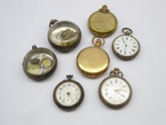 Two hunter pocket watches in gilt metal cases,