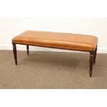 20th century mahogany country house style stool, leather upholstered seat,
