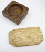 'Rabbitman' Yorkshire oak cheese board sample, of hexagonal form with adzed finish,