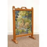 'Mouseman' Yorkshire oak fire screen by Robert Thompson of Kilburn,