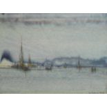 Continental School (20th century): Fishing Boats at Harbour,