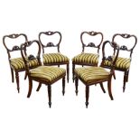 Set six Regency rosewood dining chairs,