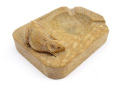 'Mouseman' Yorkshire oak ash tray by Robert Thompson of Kilburn, carved with mouse signature,