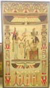 Embroidered Egyptian panel with ancient figures etc 144cm x 76cm Condition Report &