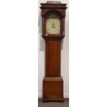 Early 19th century oak and walnut banded longcase clock,
