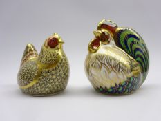 Royal Crown Derby limited edition paperweight 'Farmyard Cockerel' with gold stopper and boxed No